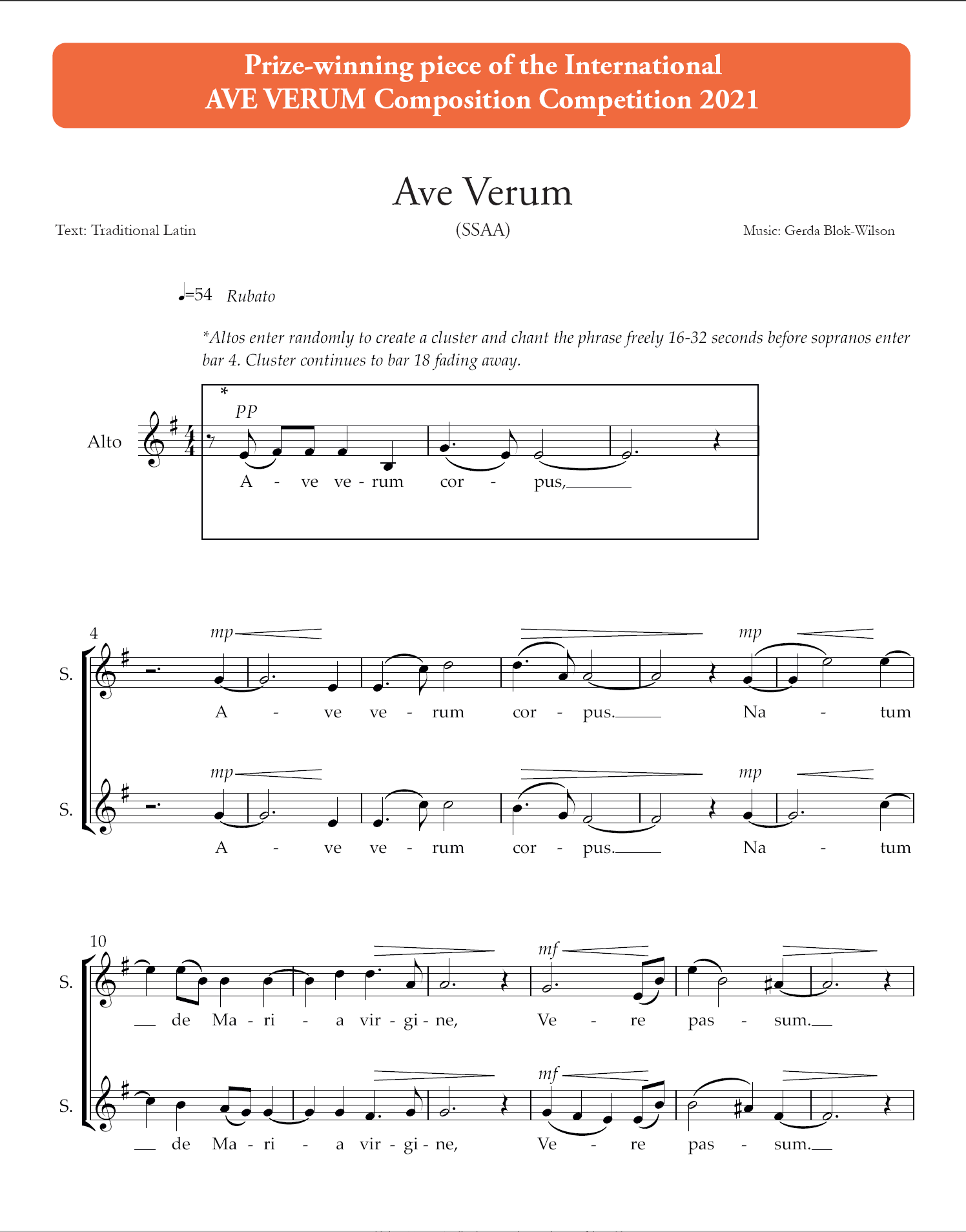 Ave Verum - Show sample score